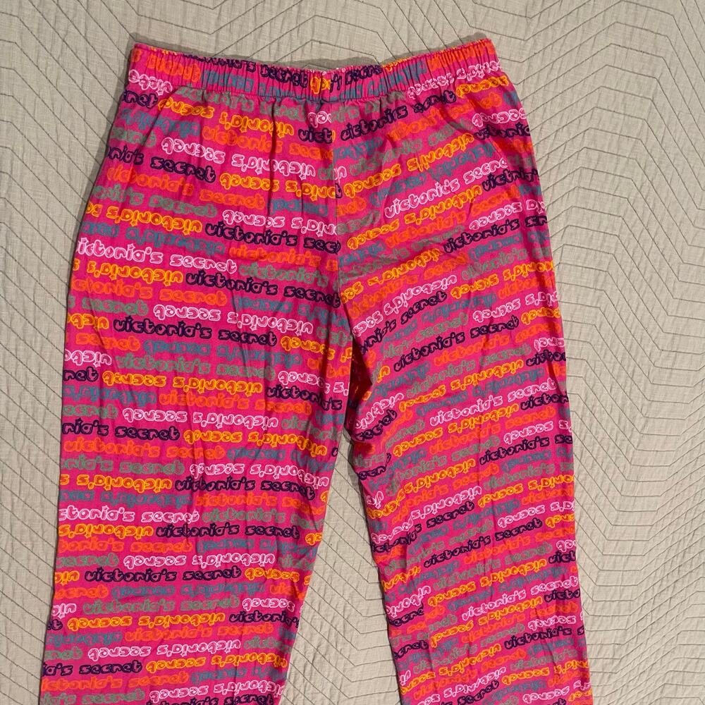 Y2K ☮️ Victoria's Secret Pink | Vintage Bubble Letters Logo Pajama Pants
